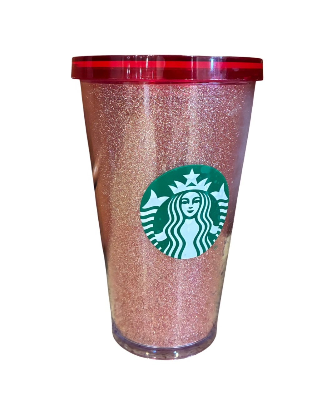 Starbucks Pink Red Glitter Sparkle 16oz Cold Cup Tumbler 2020